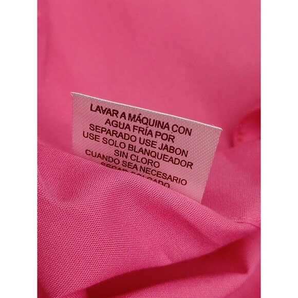 Marquis Mens Shirt Sz 18 1/2 / 2XL Pink Fuchsia Knit Long Sleeve Button Down - Picture 9 of 11